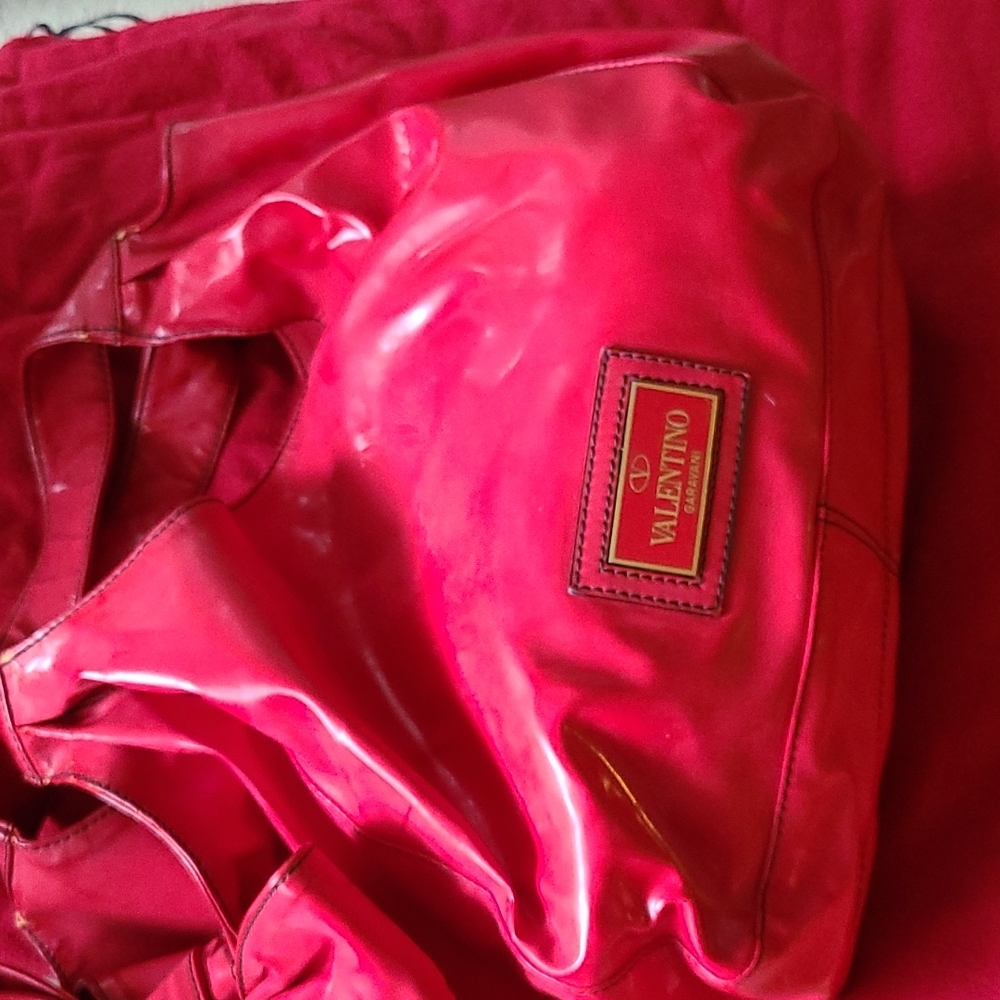 Valentino Vintage bow patent hobo bag